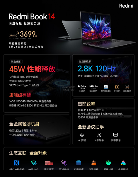 Xiaomi представила ноутбук Redmi Book 14 с 2,8K-дисплеем